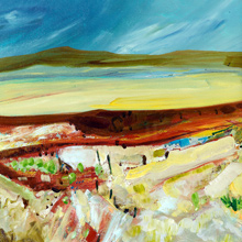 Towards The Hills, Autumn, Scotland. Oil on Linen 12 x 12in